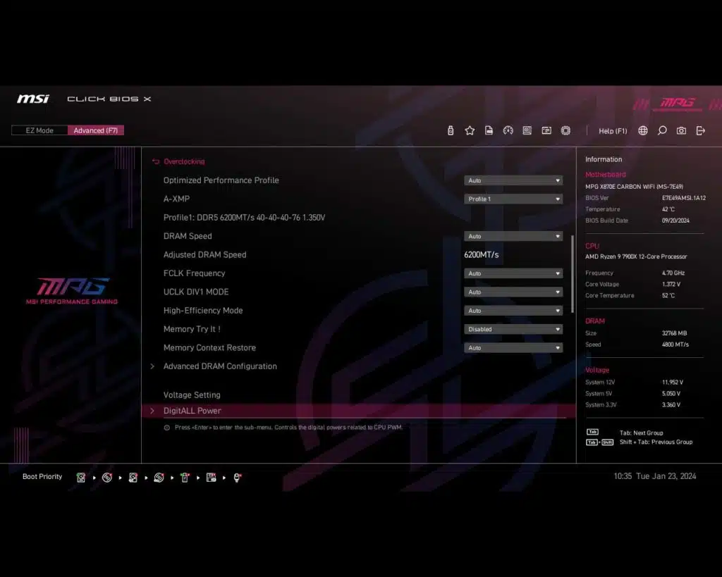 BIOS Screen