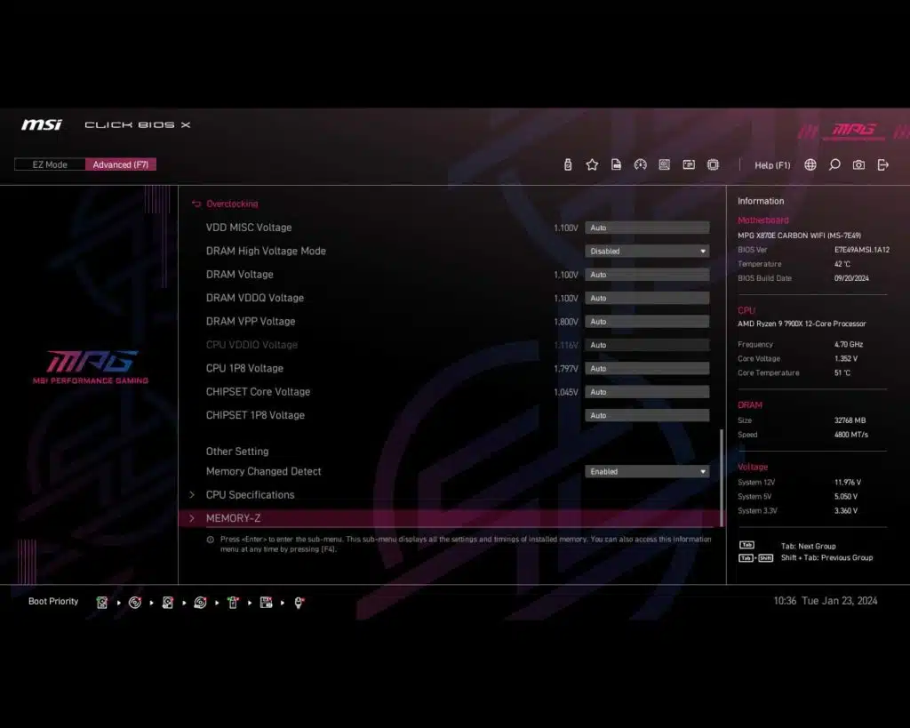 BIOS Screen