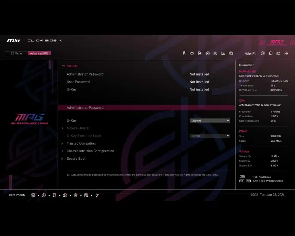 BIOS Screen