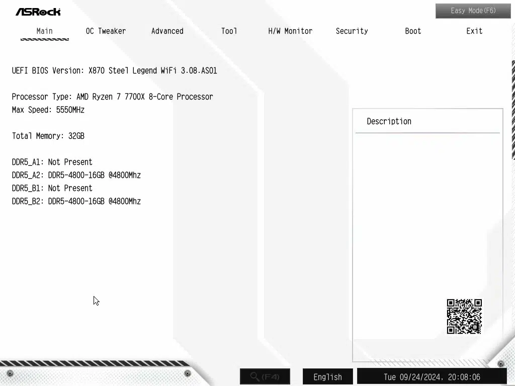 ASRock X870 Steel Legend WiFi Motherboard BIOS