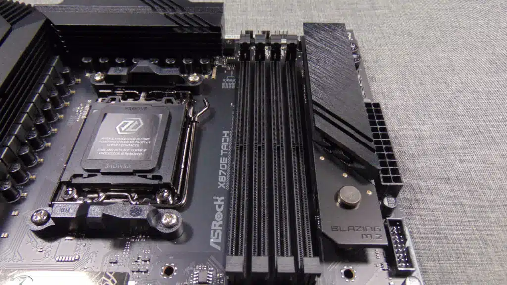 ASRock X870E Taichi Motherboard DIMMs and M.2 Heatsink