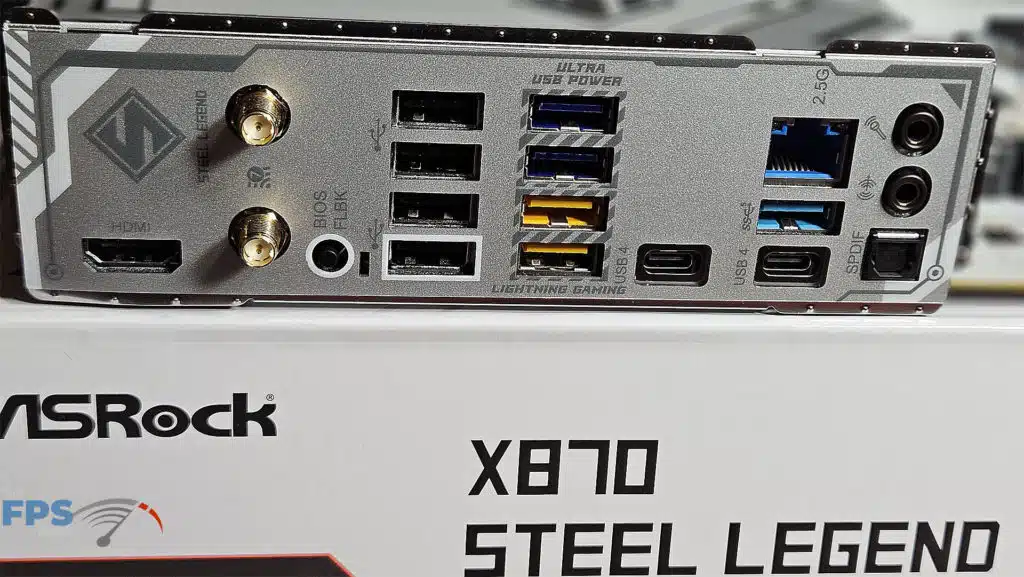 ASRock X870 Steel Legend WiFi Motherboard I/O