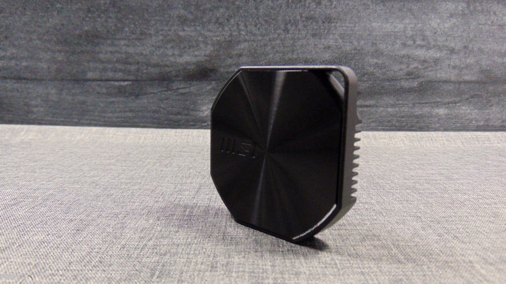 MSI DATAMAG 20Gbps Magnetic Portable SSD Standing Up Front View