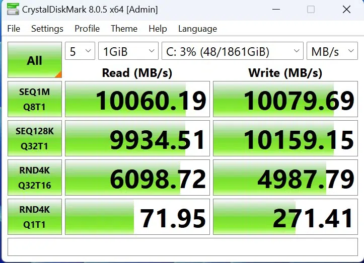 ASRock X870 Pro RS WiFi motherboard: crystaldiskMark