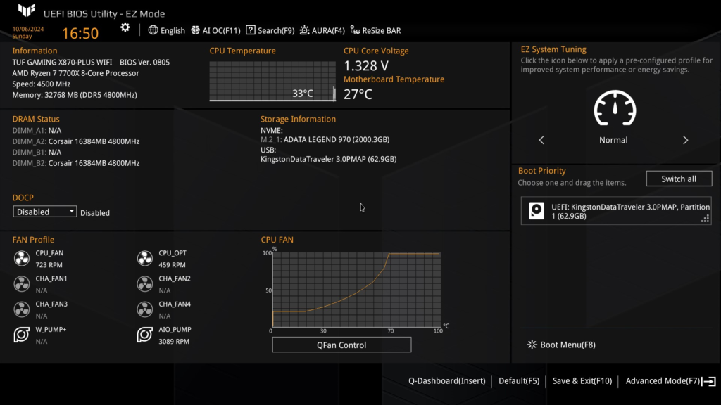 ASUS TUF GAMING X870-Plus WiFi motherboard: BIOS Screenshot
