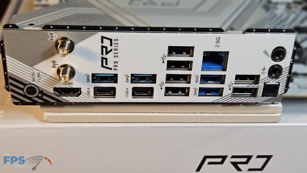 ASRock X870 Pro RS WiFi motherboard: rear I/O