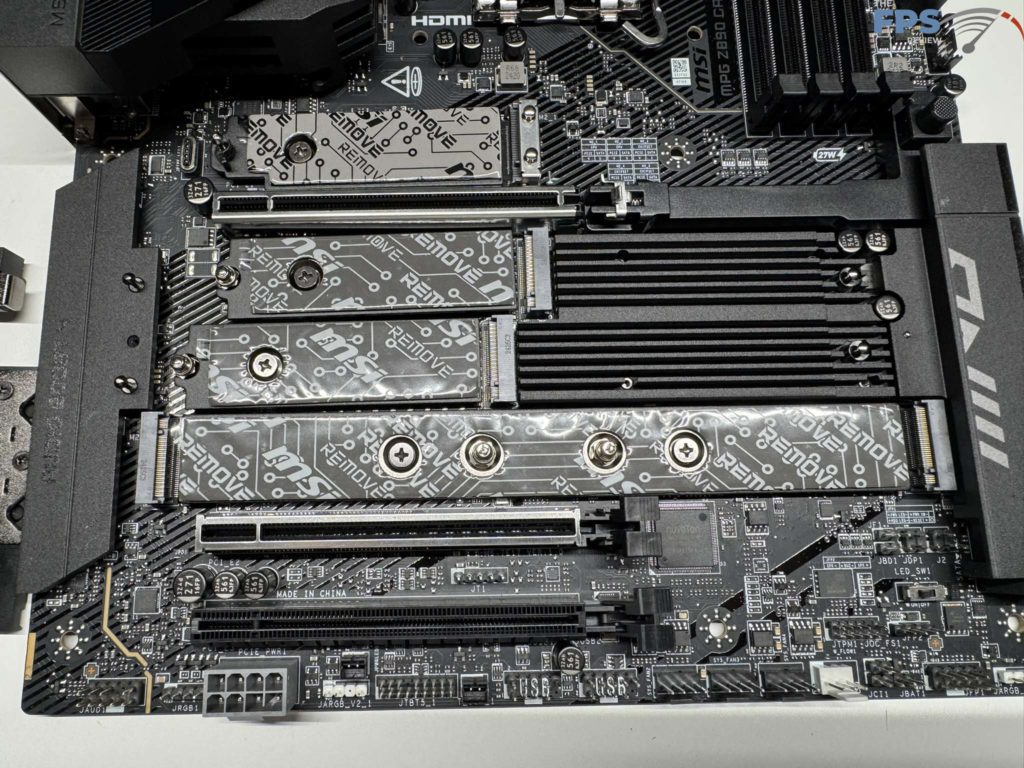 Closeup bottom of motherboard