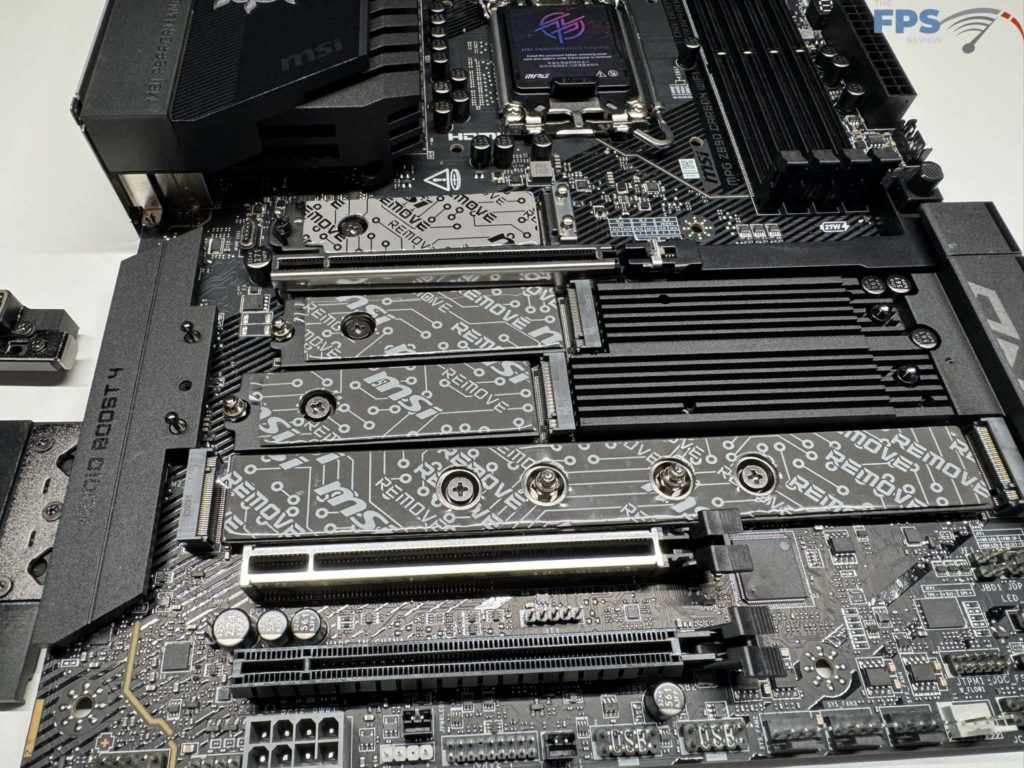 Closeup bottom of motherboard