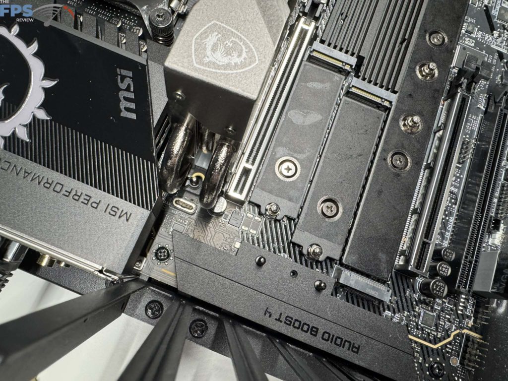 Closeup of fitment issue with M.2 drives