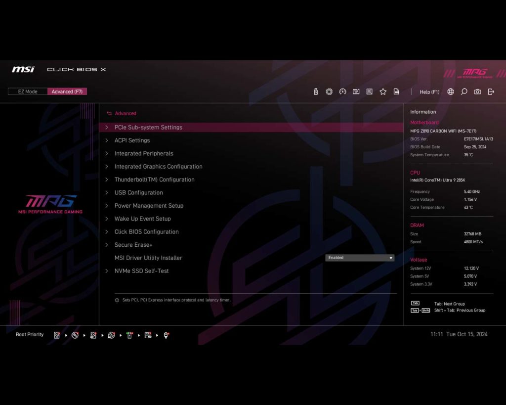 BIOS Screenshot