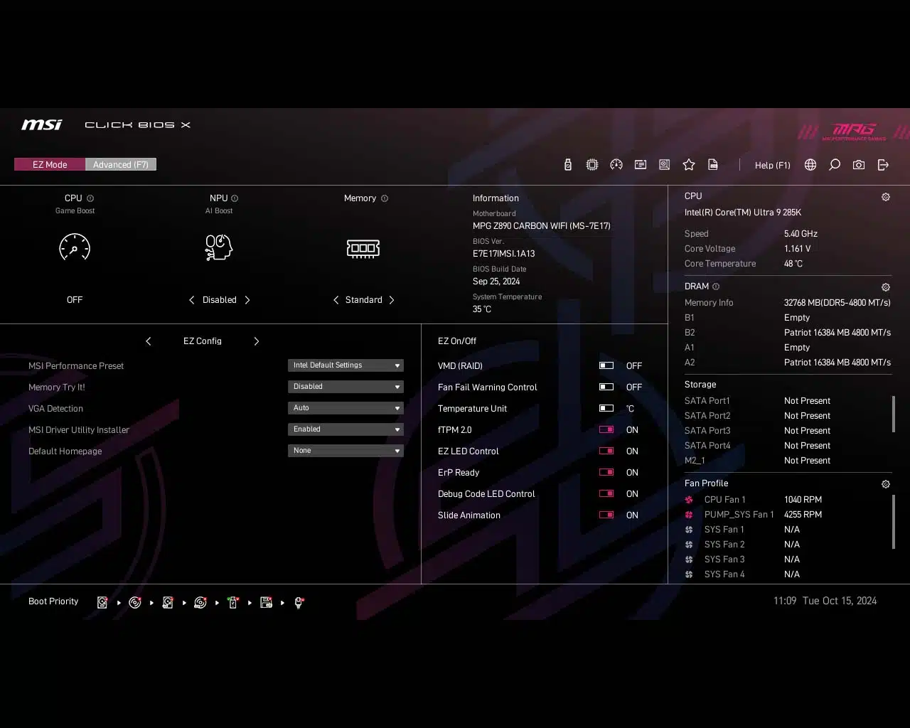 BIOS Screenshot