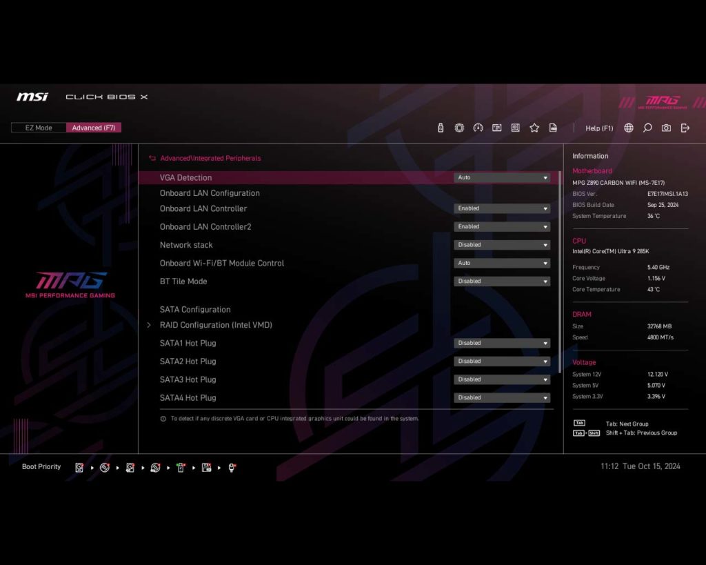 BIOS Screenshot