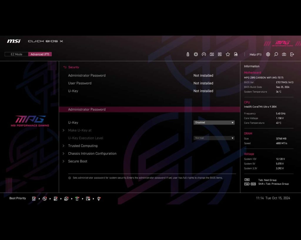 BIOS Screenshot