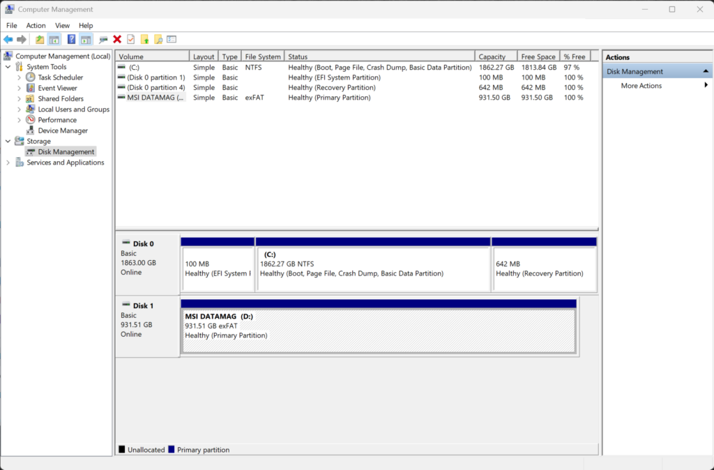 MSI DATAMAG 20Gbps Magnetic Portable SSD Disk Manager