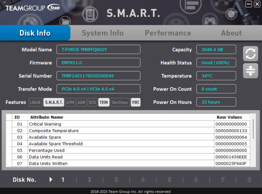 SSD S.M.A.R.T. Tool