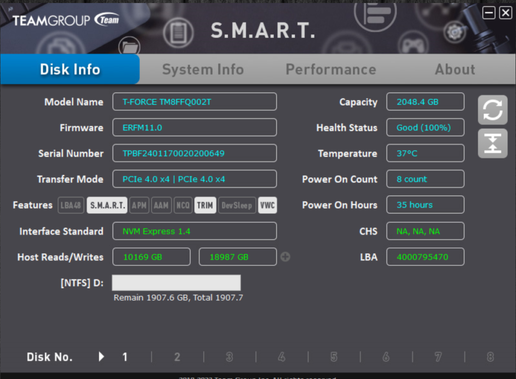 SSD S.M.A.R.T. Tool
