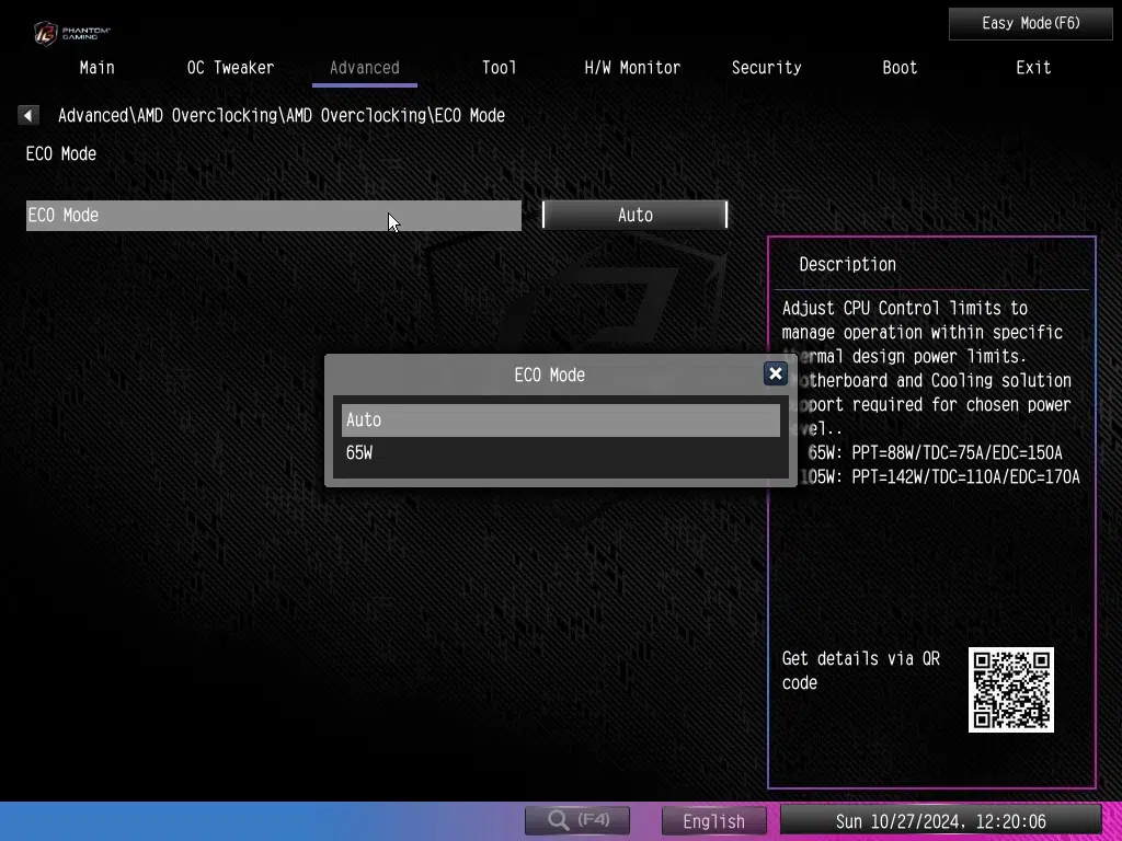 ASRock Phantom Gaming X870E NOVA WiFi motherboard: BIOS screenshot