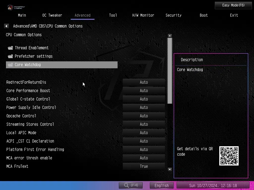 ASRock Phantom Gaming X870E NOVA WiFi motherboard: BIOS screenshot