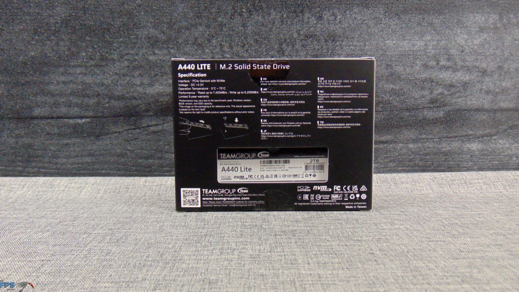 TEAMGROUP T-FORCE CARDEA A440 Lite 2TB PCIe Gen4 M.2 NVMe SSD Box Back