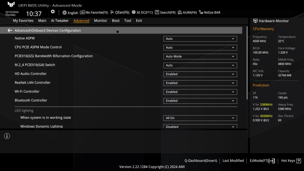 ASUS TUF GAMING X870-Plus WiFi motherboard: BIOS Screenshot