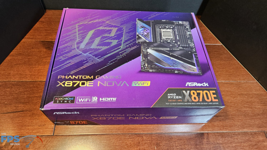 ASRock Phantom Gaming X870E NOVA WiFi motherboard: box