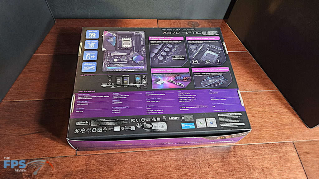 ASRock Phantom Gaming X870 RIPTIDE WiFi: box back