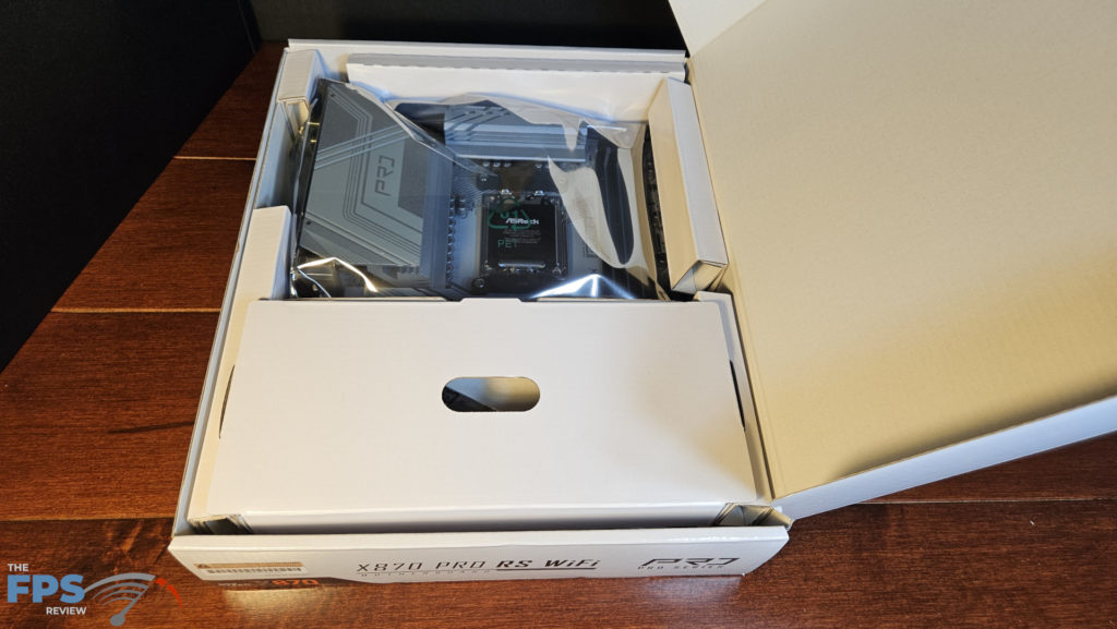 ASRock X870 Pro RS WiFi motherboard: box opened