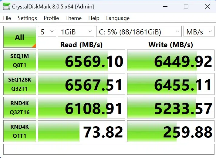 ASRock X870 Pro RS WiFi motherboard: crystaldiskMark
