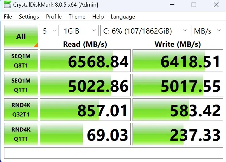 ASRock Phantom Gaming X870 RIPTIDE WiFi: CrystalDiskMark