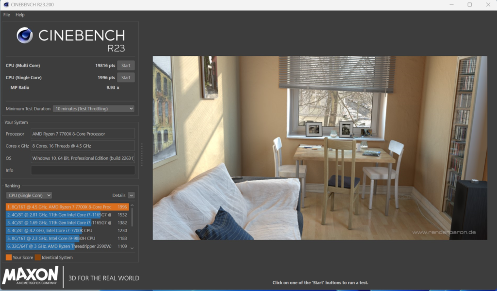 ASRock X870 Pro RS WiFi motherboard: Cinebench