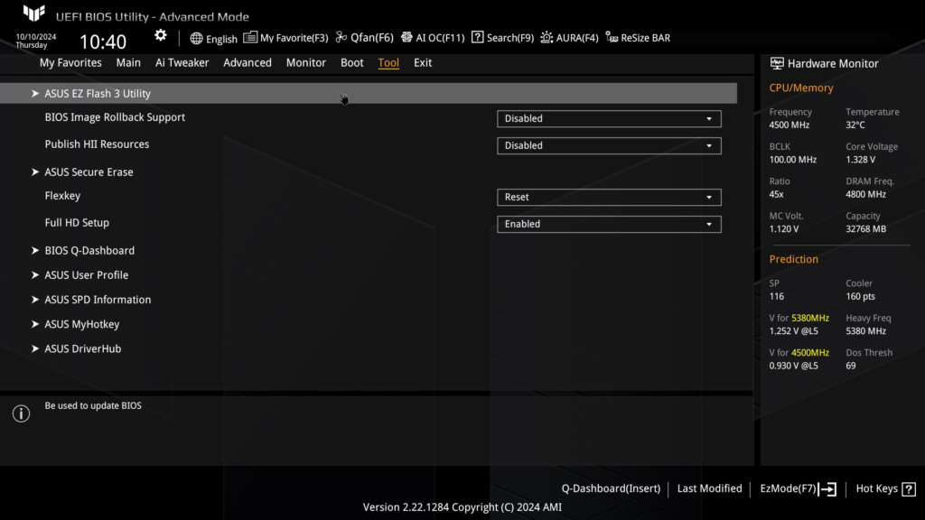 ASUS TUF GAMING X870-Plus WiFi motherboard: BIOS Screenshot