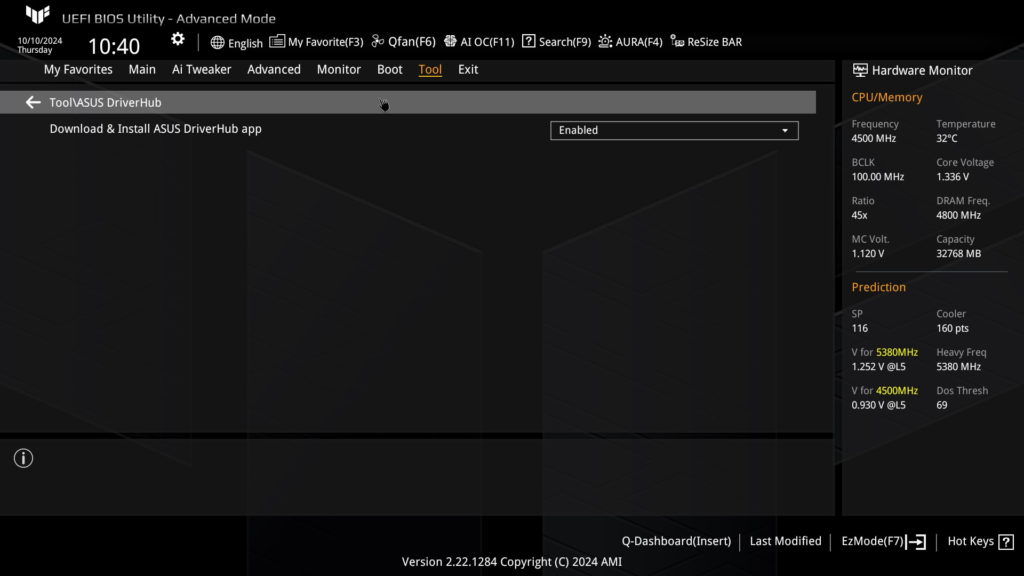 ASUS TUF GAMING X870-Plus WiFi motherboard: BIOS Screenshot