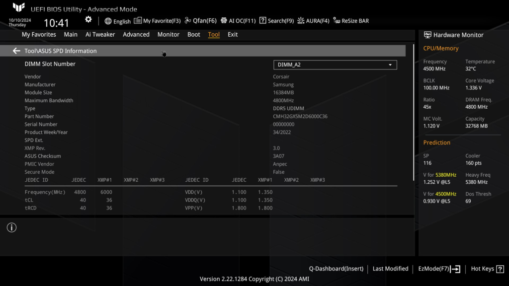ASUS TUF GAMING X870-Plus WiFi motherboard: BIOS Screenshot