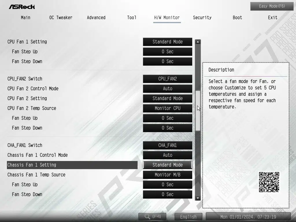 ASRock X870 Pro RS WiFi motherboard: BIOS screenshot