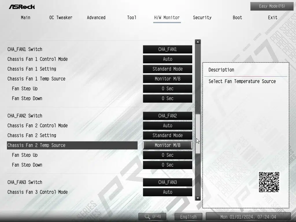 ASRock X870 Pro RS WiFi motherboard: BIOS screenshot