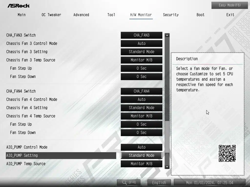 ASRock X870 Pro RS WiFi motherboard: BIOS screenshot