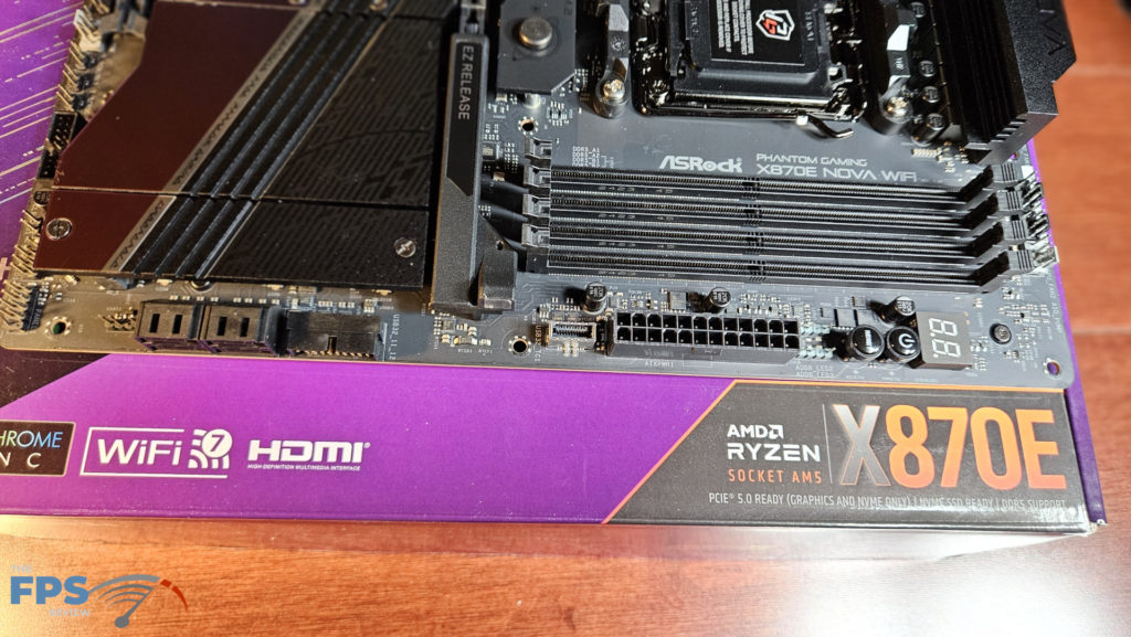 ASRock Phantom Gaming X870E NOVA WiFi motherboard: board right side