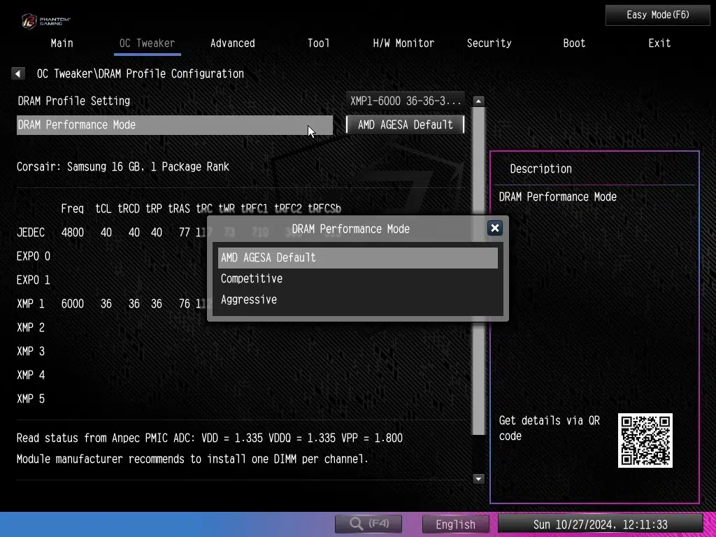 ASRock Phantom Gaming X870E NOVA WiFi motherboard: BIOS screenshot