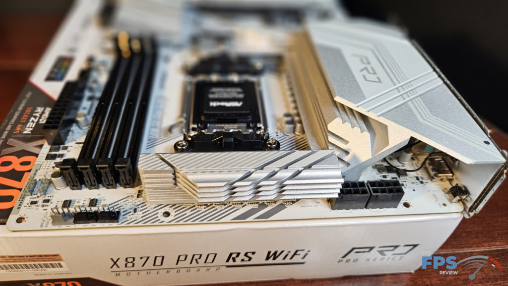 ASRock X870 Pro RS WiFi motherboard: top of board