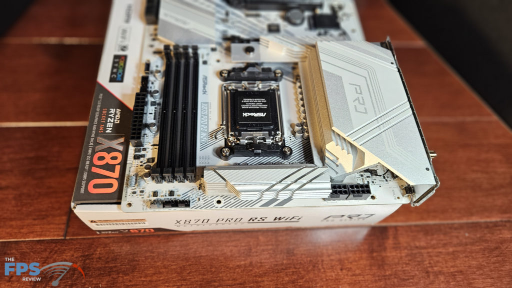 ASRock X870 Pro RS WiFi motherboard: top of board