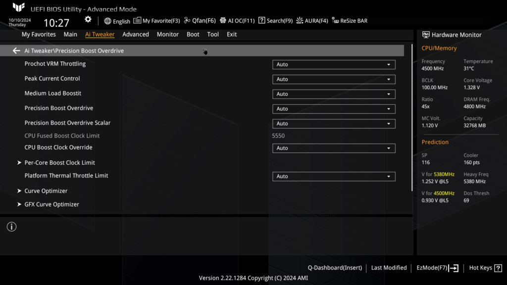 ASUS TUF GAMING X870-Plus WiFi motherboard: BIOS Screenshot