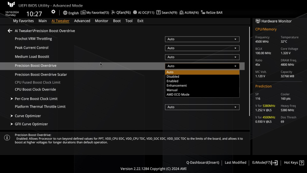 ASUS TUF GAMING X870-Plus WiFi motherboard: BIOS Screenshot