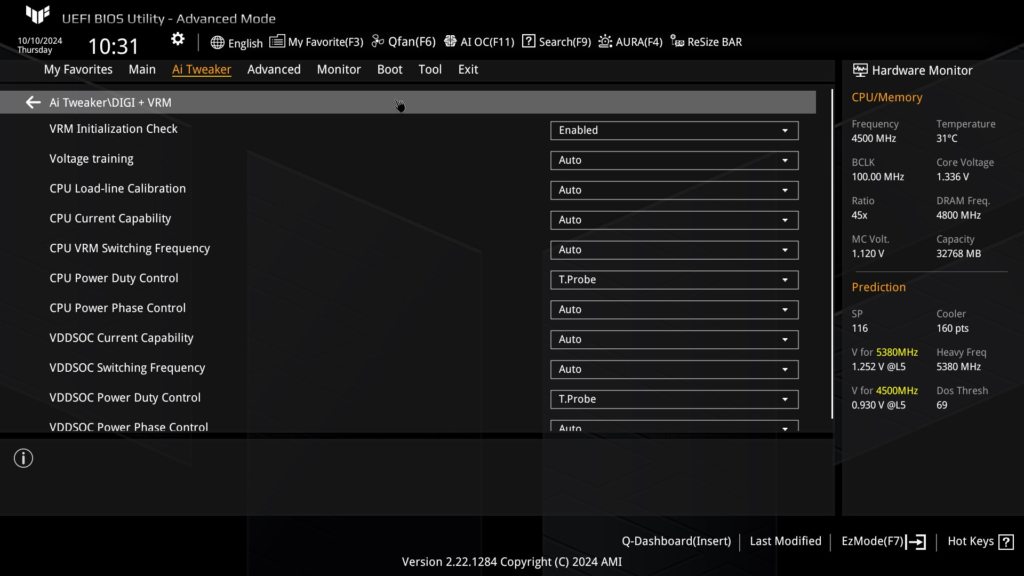 ASUS TUF GAMING X870-Plus WiFi motherboard: BIOS Screenshot