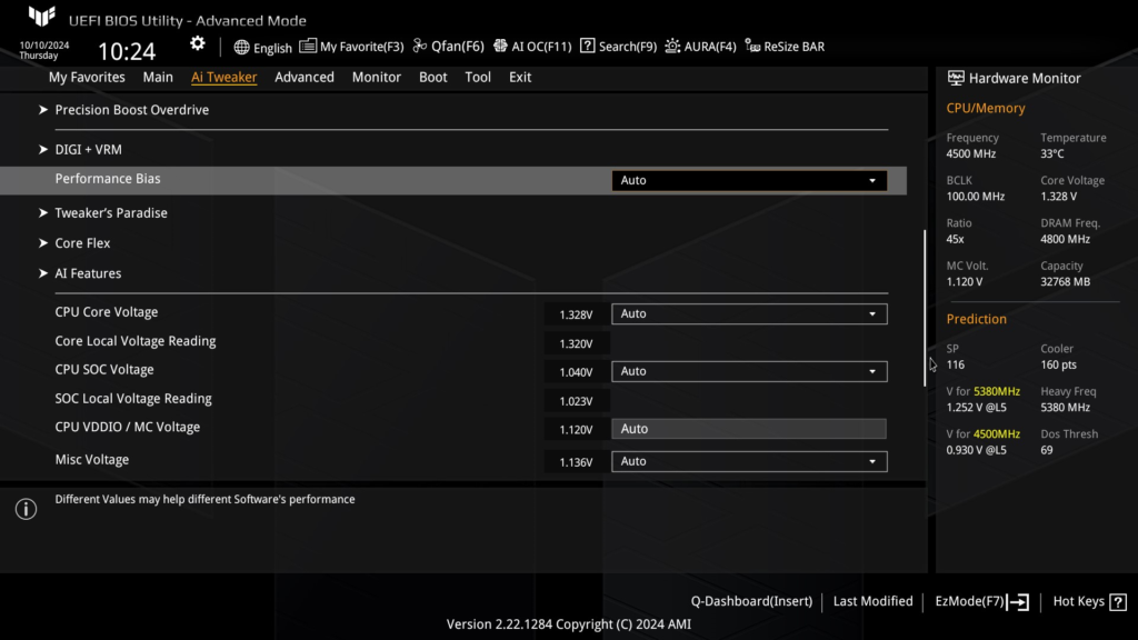 ASUS TUF GAMING X870-Plus WiFi motherboard: BIOS Screenshot