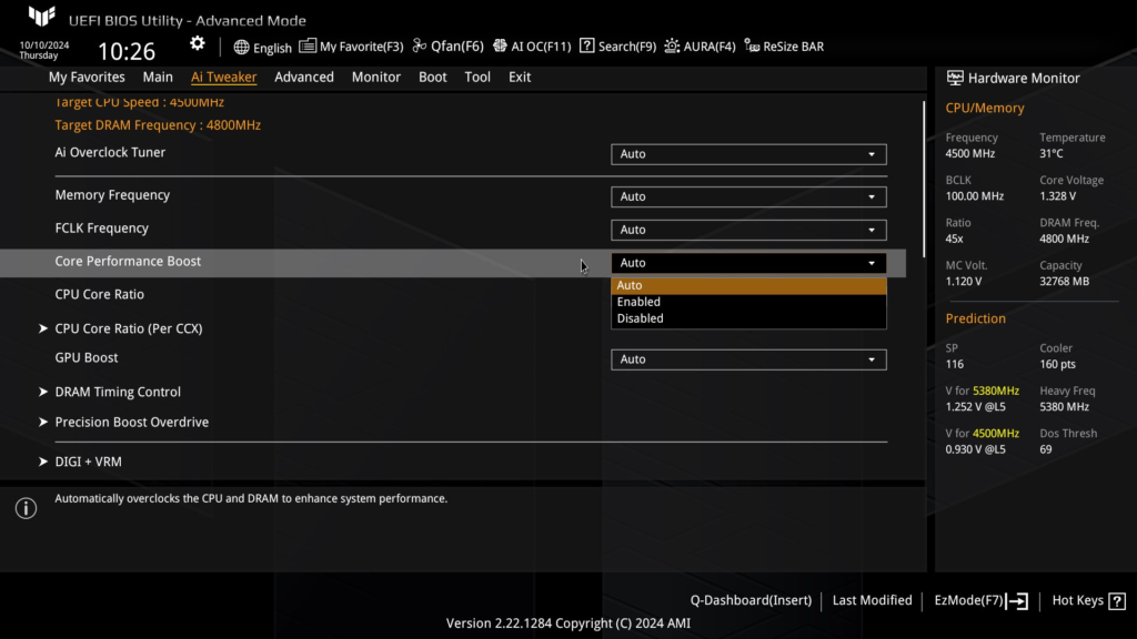 ASUS TUF GAMING X870-Plus WiFi motherboard: BIOS Screenshot
