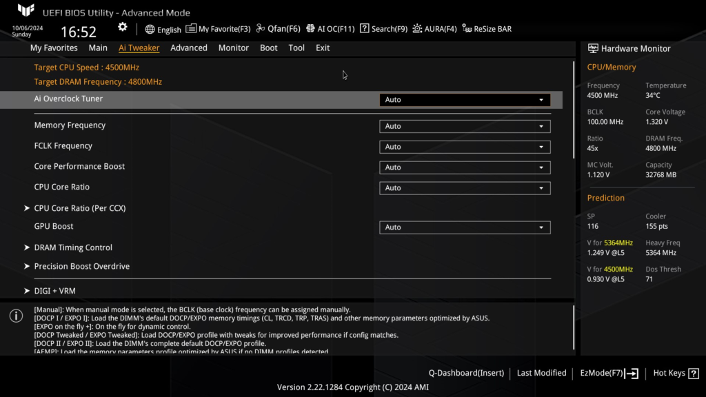 ASUS TUF GAMING X870-Plus WiFi motherboard: BIOS Screenshot