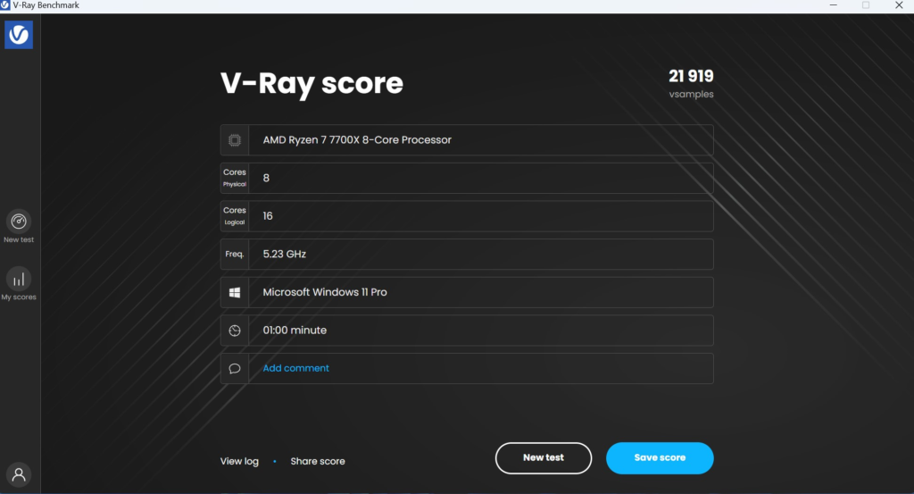 ASUS TUF GAMING X870-Plus WiFi motherboard: VRay benchmark