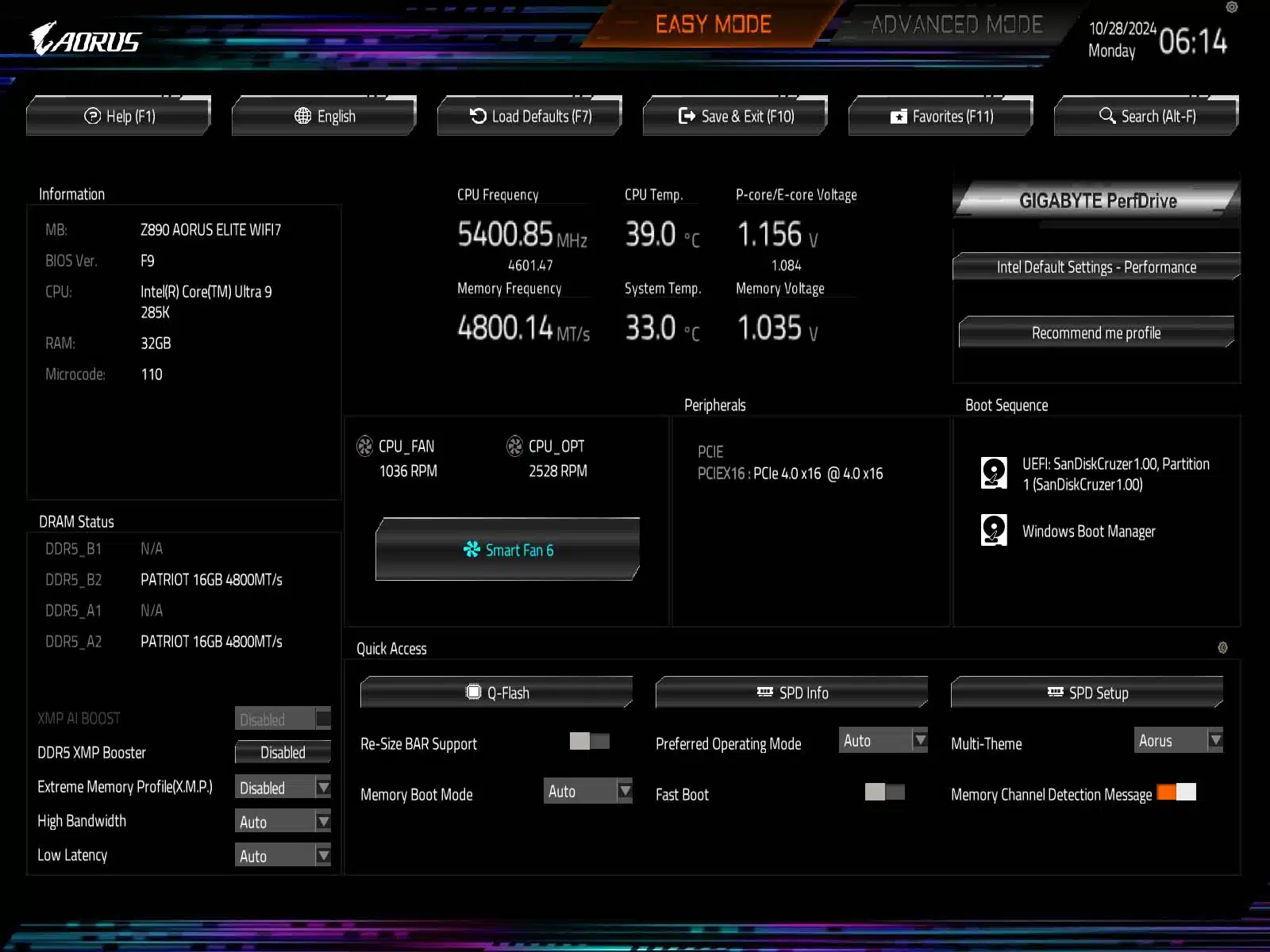 BIOS Screenshot