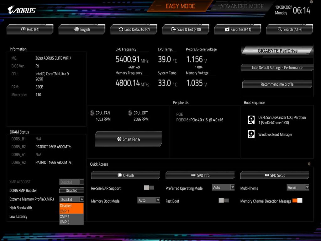 BIOS Screenshot