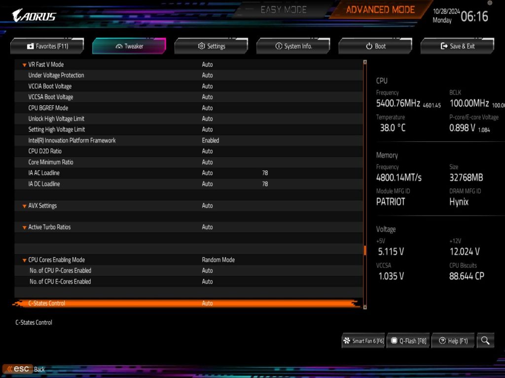 BIOS Screenshot